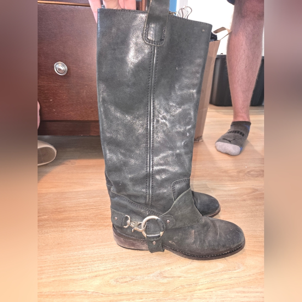 Black Leather Riding Boots